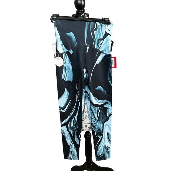 Spanx Booty Boost 7/8 Leggings Marbled Blue/Black XS - Picture 1 of 8